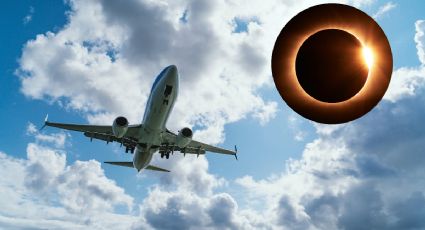 ¡Único! El impresionante VIDEO que muestra cómo se ve el eclipse solar desde un avión