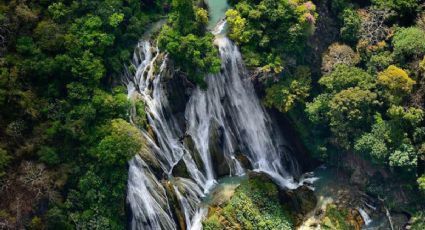 La Conchuda, la hermosa cascada de tonos turquesa para refrescarte en Chiapas