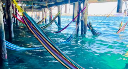 ¿Bajo el agua? Toma un refrescante descanso en las hamacas de Puerto Vicente Guerrero