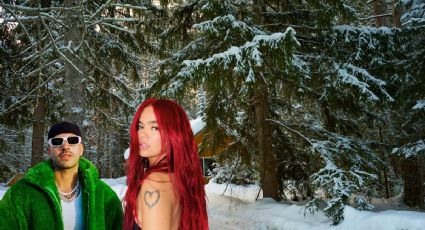 Karol G disfruta sus vacaciones con Feid y así lucen de enamorados desde la nieve