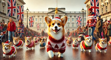 ¡Navidad canina! Así fue el desfile navideño de perritos corgis por las calles de Londres