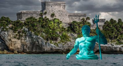 ¿La furia de Chaac? Habitantes de Yucatán organizan demolición de estatua de Poseidón por lluvias