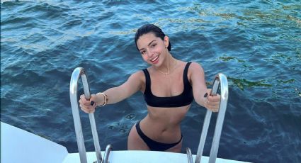 Ángela Aguilar posa en bikini, el ideal para un bronceado espectacular en medio del mar