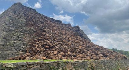INAH: Lluvias intensas causan derrumbe de esta zona arqueológica en Michoacán
