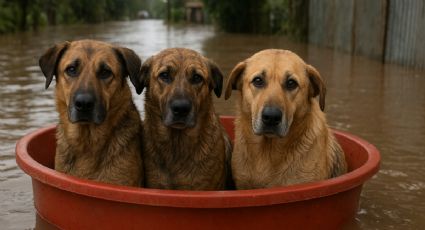 ¡Heróico! Así fue el rescate de perritos durante inundaciones en Veracruz