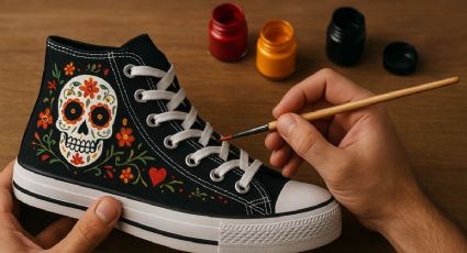 Moda para Día de Muertos: Encuentra tenis pintados a mano en el Museo de la Policía de CDMX