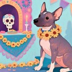 Xoloitzcuintle se disfraza para Día de Muertos y conquista las redes sociales