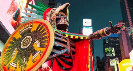 Catrinas de Atlixco viajaron a Nueva York y así se ve Times Square en Día de Muertos