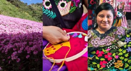 El encantador pueblito de Chiapas donde transforman las flores en arte textil