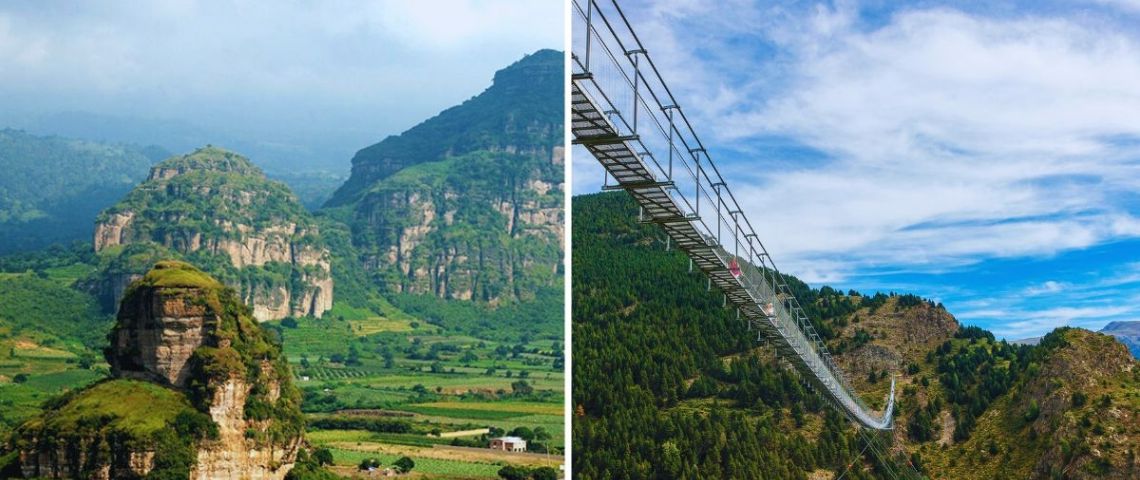 El Pueblo Mágico de Morelos donde combinar actividades de ecoturismo y aventura con puente tibetano