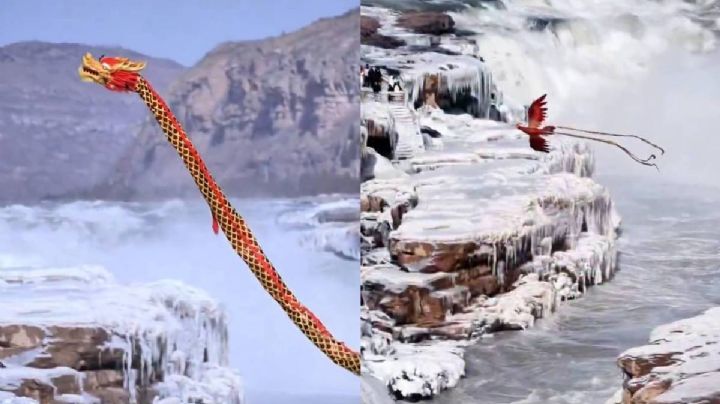 China da la bienvenida al Año Nuevo con show de drones sobre la cascada Hukou: VIDEO