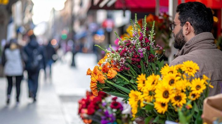 Florista sorprendió a viajeros con ramos gratis en la ciudad