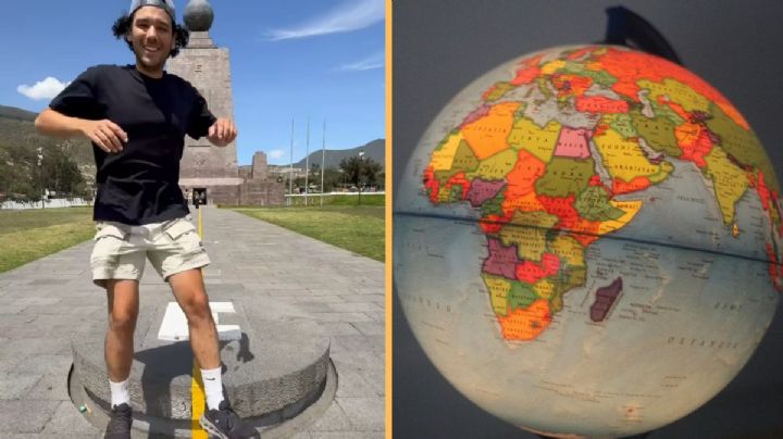 La increíble sensación de tener un pie en cada hemisferio en la línea del ecuador