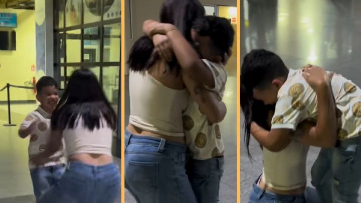 Madre e hijo se reencuentran en un aeropuerto tras años separados