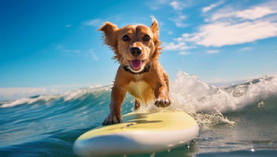 Viaje a la playa de un perrito se vuelve viral por su reacción al sol y la arena