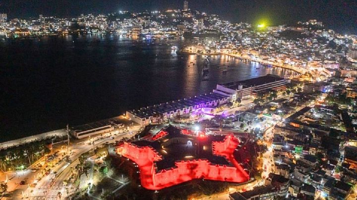 Acapulco se transforma: Así luce el Fuerte de San Diego con su nuevo encendido de luces