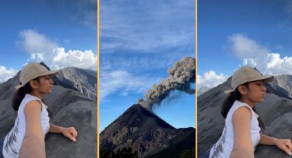 Video de una joven cerca del cráter de un volcán en erupción provoca reacciones en redes