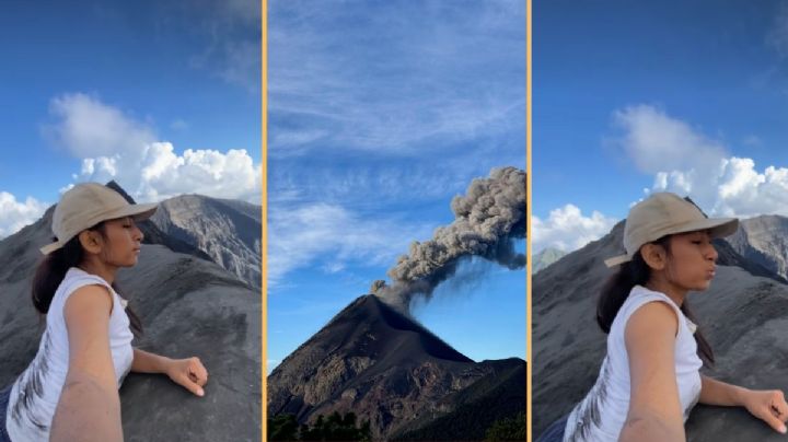 Video de una joven cerca del cráter de un volcán en erupción provoca reacciones en redes