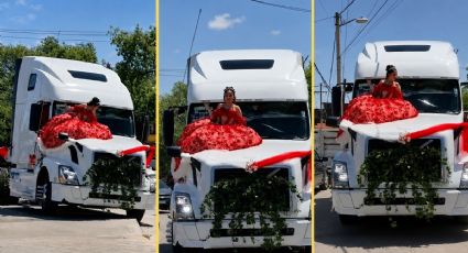 Ni limo ni carruaje: así fue la épica llegada de una quinceañera en un tráiler