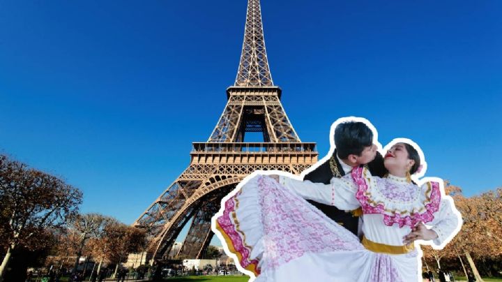 Bailarines mexicanos conquistan París con danza folclórica frente a la Torre Eiffel