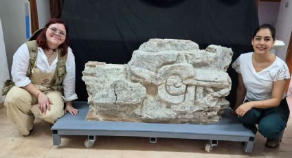 INAH recupera estructura tallada en piedra de antiguo templo maya; te decimos dónde se exhibirá