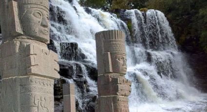 El pueblito de Hidalgo "vigilado" por gigantes con cascadas y aguas termales