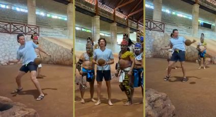 Memo Ochoa revivió las técnicas del milenario juego de pelota durante su viaje por Quintana Roo