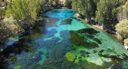 Los manantiales de aguas cristalinas entre montañas del desierto para un viaje refrescante